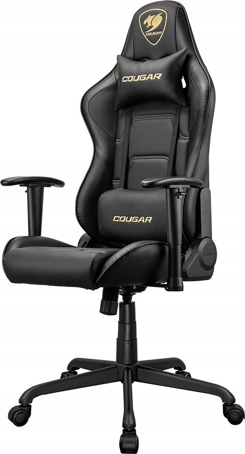 Karrige gaming Cougar Armor Elite Royal, ergonomike, e zezë e artë