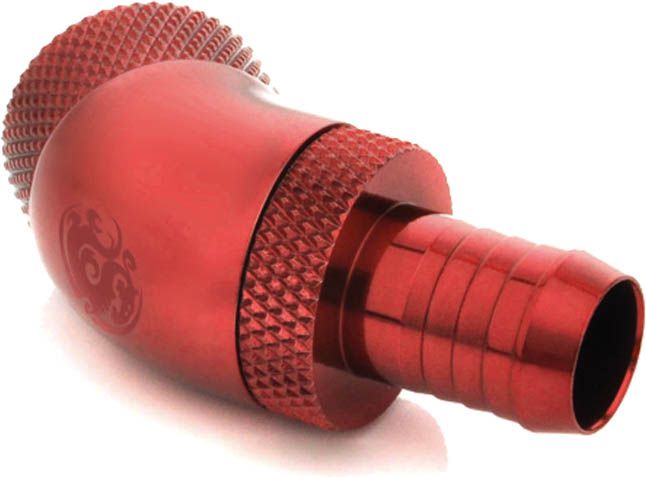 Lidhës ftohjeje uji Bitspower BP DBR45R2II, 1/4", 10 mm, i kuq