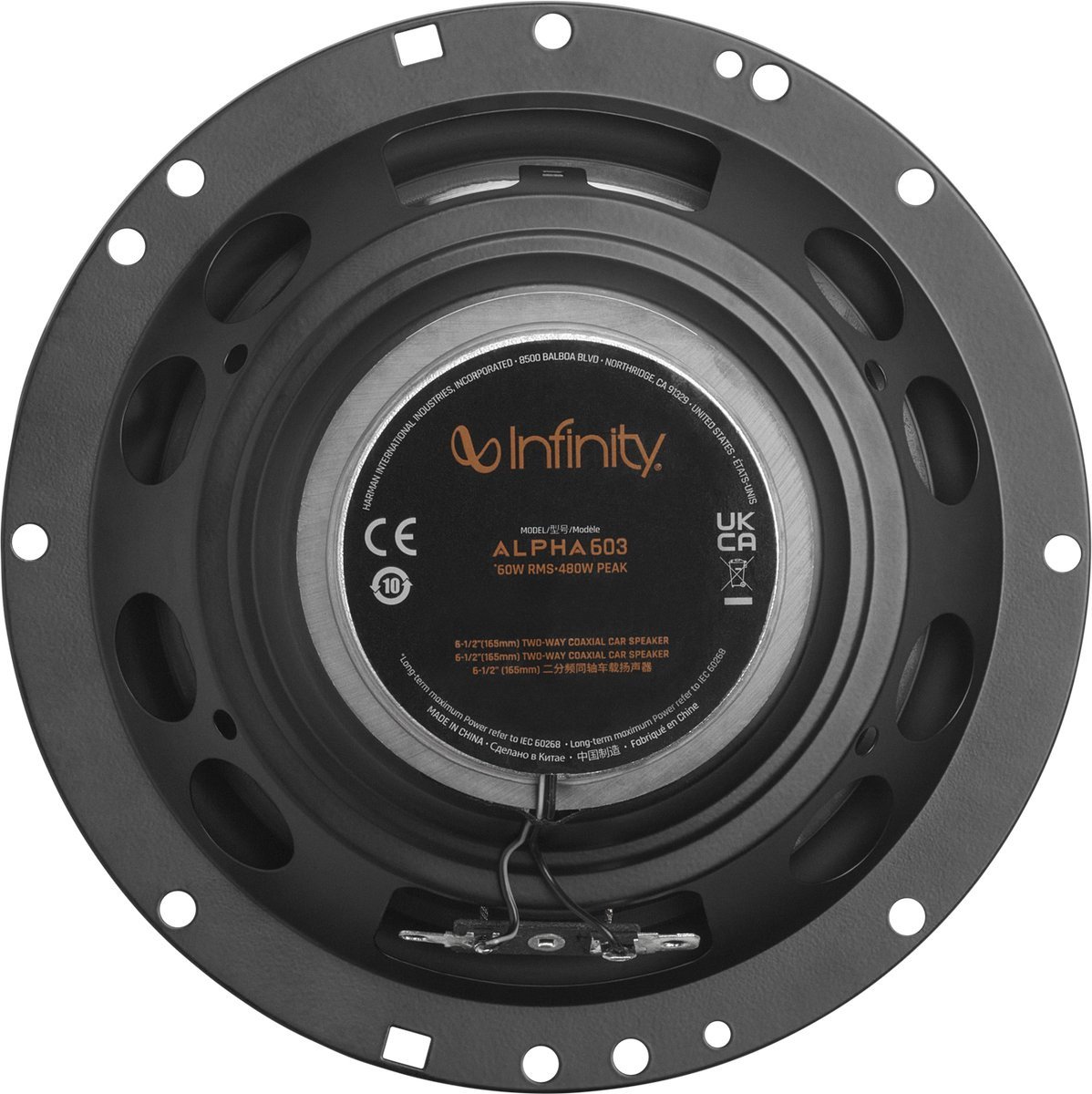 Altoparlantë makine Infinity Alpha 603, 480W, 16.5 cm, të zinj