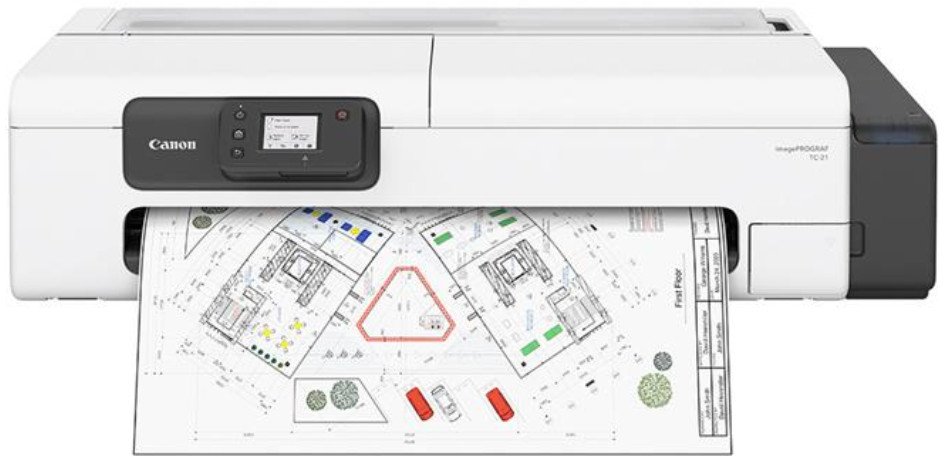Printer format i madh Canon imagePROGRAF TC-21, A1 24", Inkjet, Wi-Fi, i bardhë