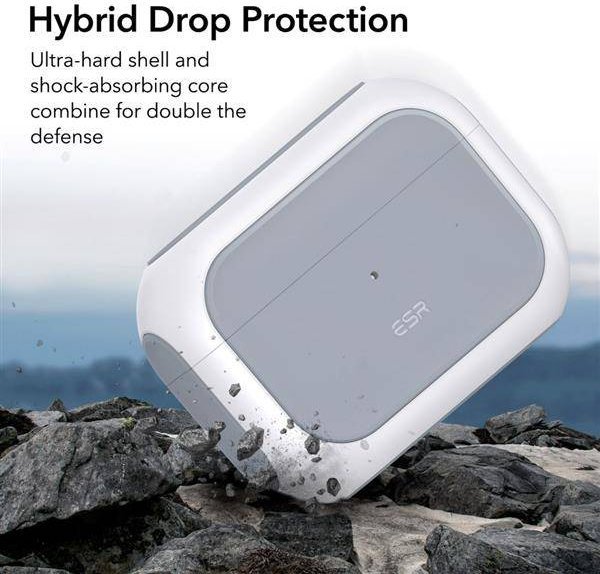Etui për kufje ESR Orbit HaloLock MagSafe, për AirPods Pro 1/2, i bardhë