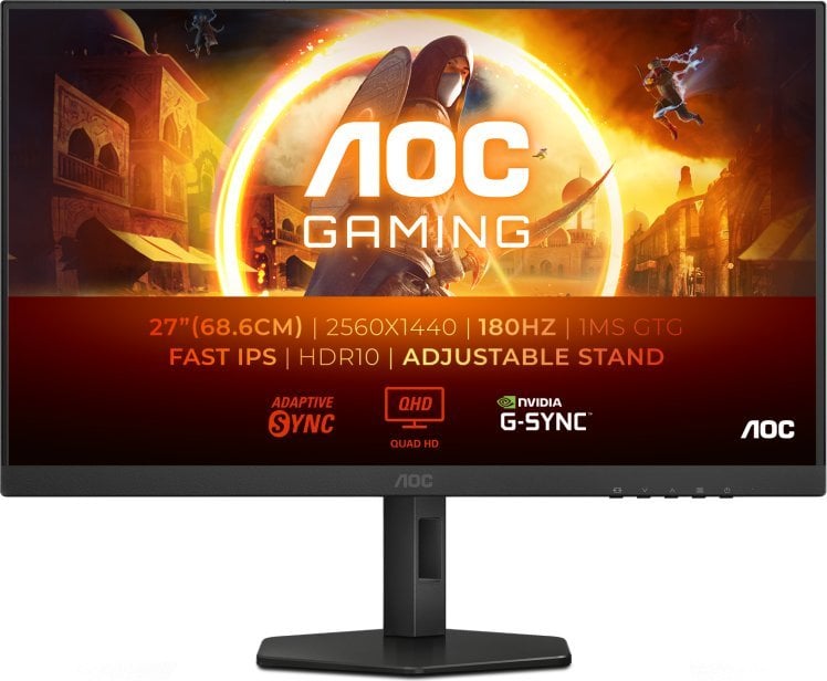 АOC гејминг монитор Q27G4XF, 27\", 2560 x 1440 Quad HD, 180Hz, црн