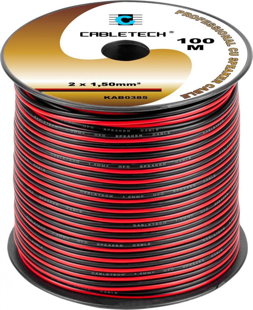 Kabllo Cabletech (KAB0385), 100m, e kuqe/e zezë