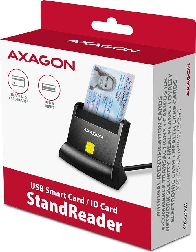 Lexues karte identifikimi Axagon CRE-SM4N, USB A, Smart Card, i zi