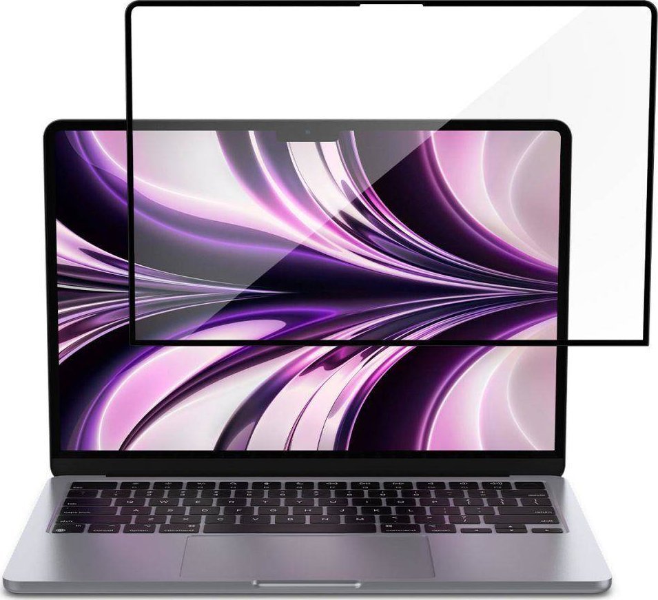Mbrojtësi i ekranit Spigen Glass FC për MacBook Air 13" 2022, qelq i kalitur, i tejdukshëm