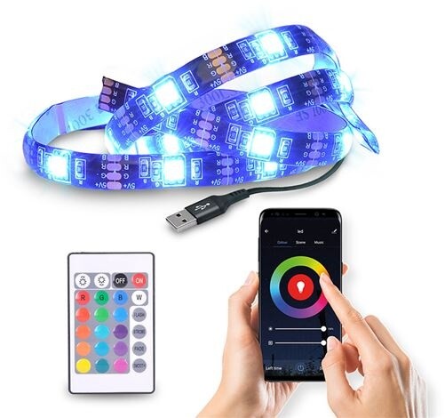 Shirit Solight LED WIFI smart RGB për TV, 4x50cm, USB