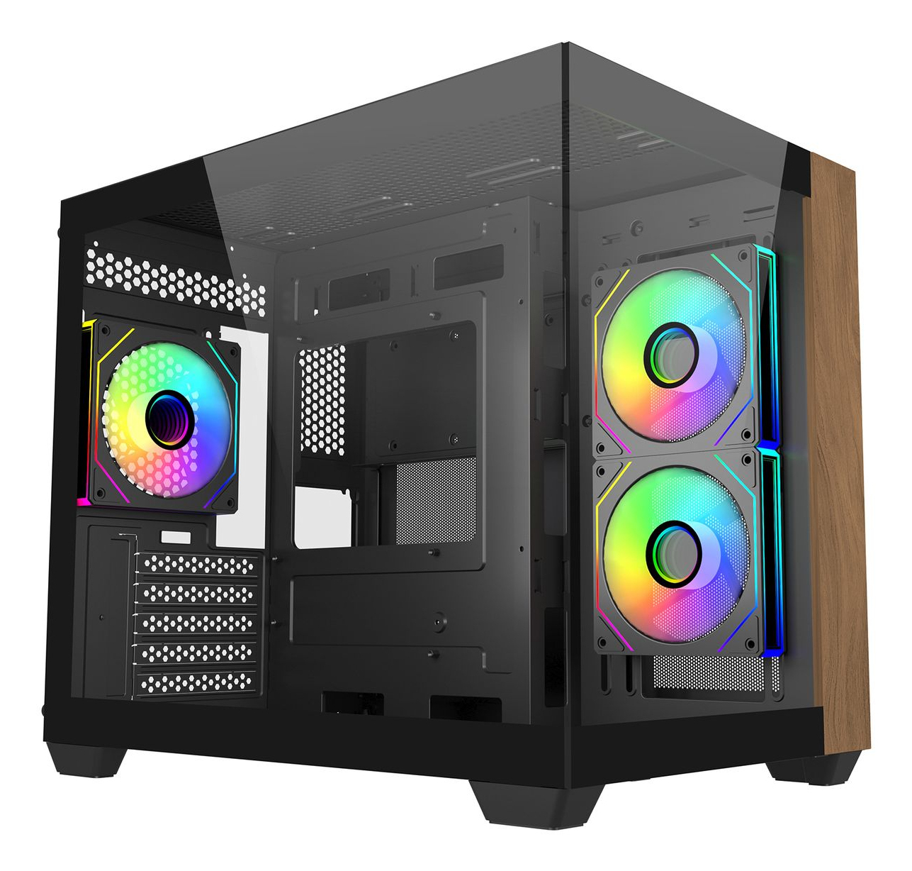 Cooler Master Elite 481 Wood (E481-KHNN-S00) - Mid Tower, Black / Wood Edition