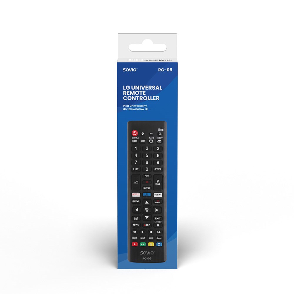Telekomandë universale Savio RC-05, për TV, IR, e zezë