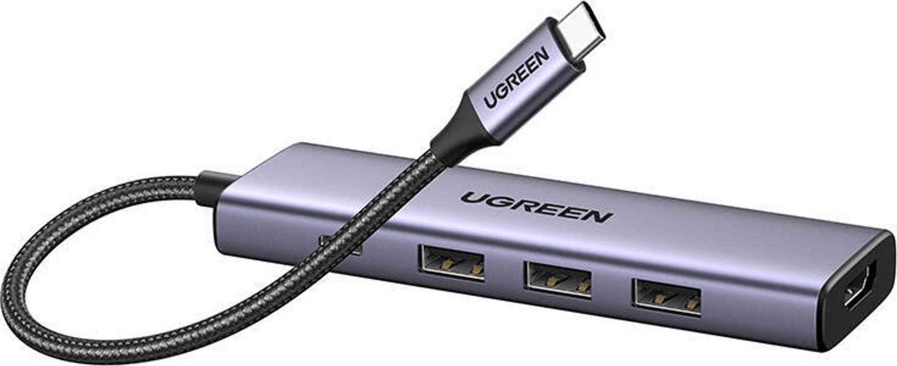 Dock USB Ugreen 15596, 5 në 1, USB 3.2, HDMI 4K, Power Delivery 100W, alumini