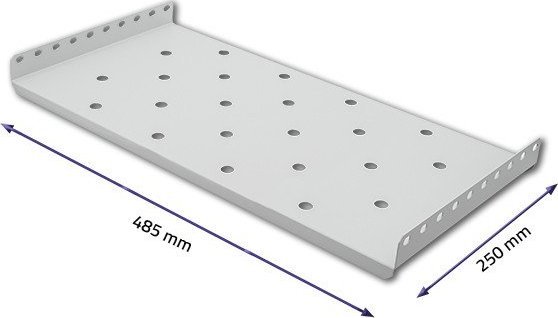 Фиксен рафт за RACK кабинет Qoltec, 19\", 490x250mm, сив