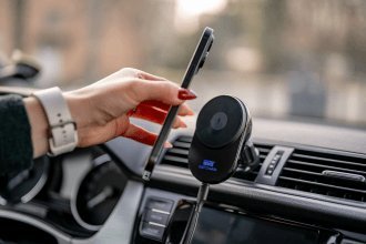 Mbajtëse veture Newell S18, MagSafe, karikues wireless 15W, e zezë