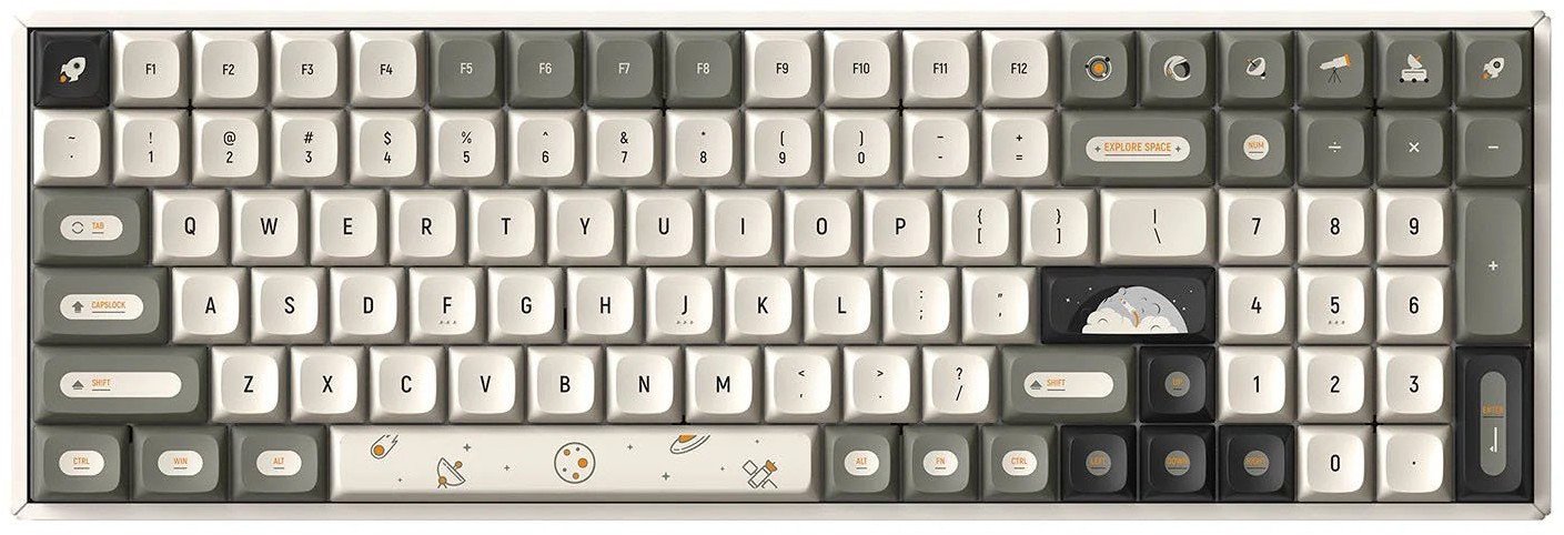 Tastierë mekanike Glorious GMMK 2, full size, RGB, me valë, gri