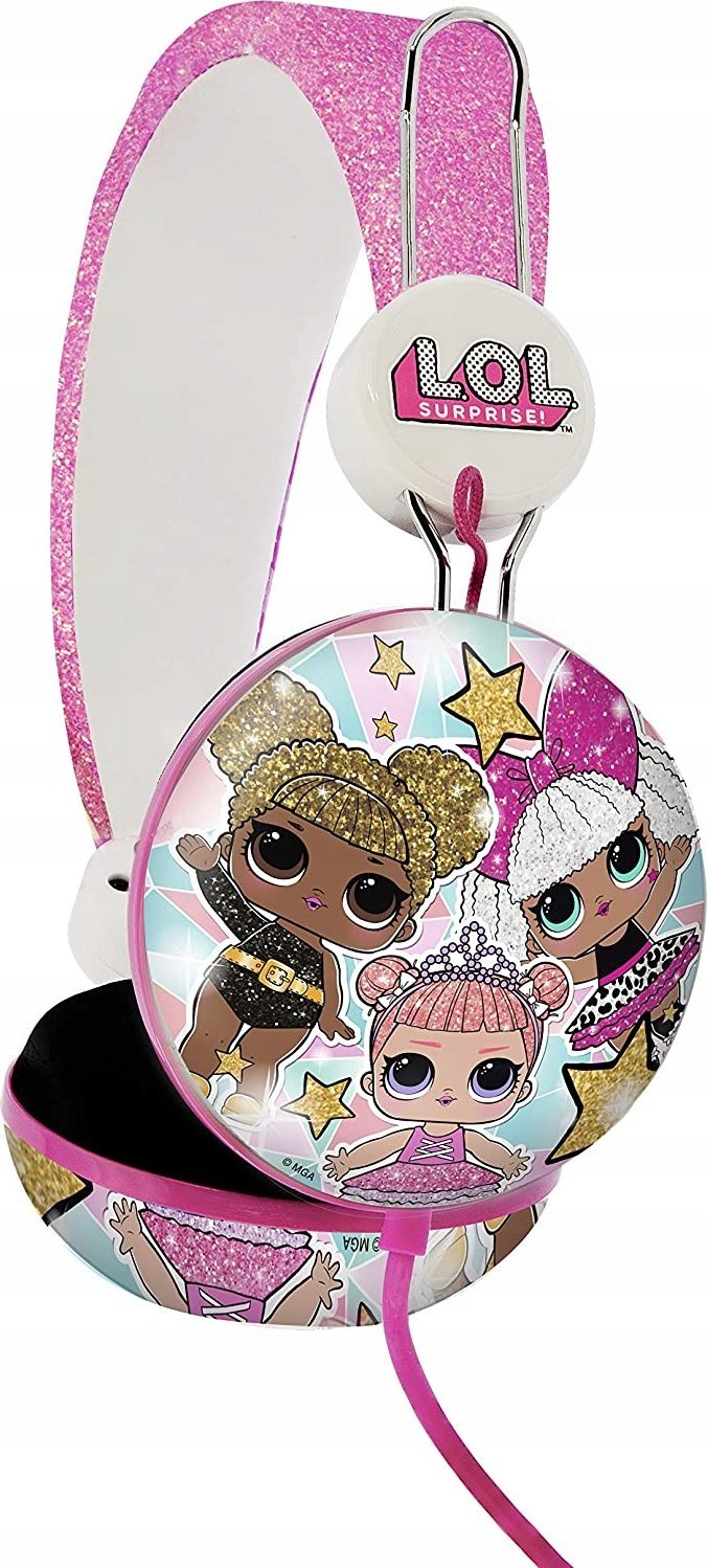 Kufje OTL L.O.L. Surprise Glitter Glam, stereo, kufizim volumi, rozë me shkëlqim