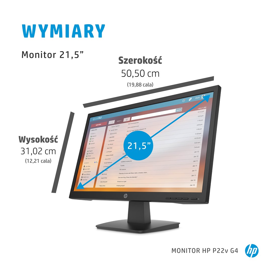 Monitor HP P22v G4, 21.5", Full HD, TN, i zi