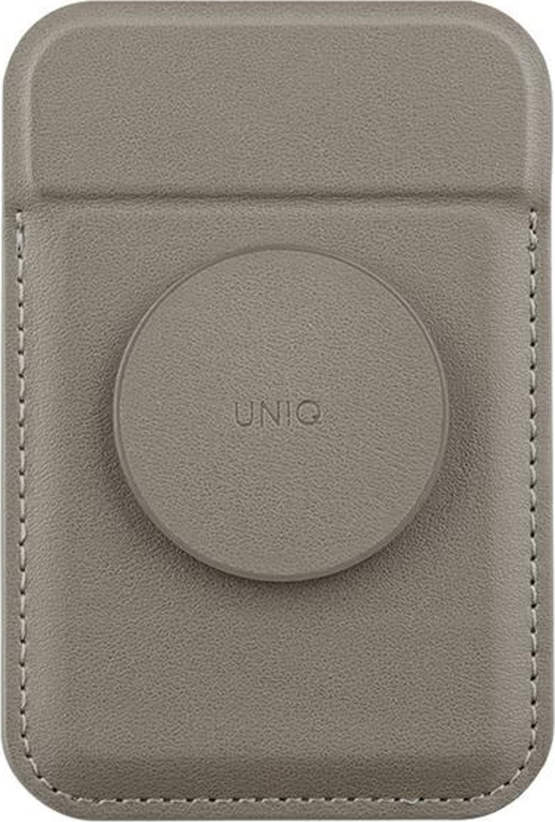 Portofol magnetik MagSafe UNIQ Flixa, me grip, për 2 karta, gri Flint