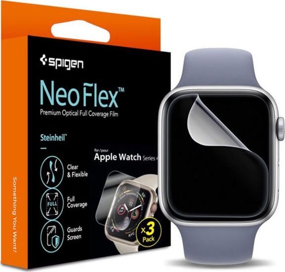 Folie mbrojtëse Spigen Neo Flex, Apple Watch 4 40mm, set x3, transparente