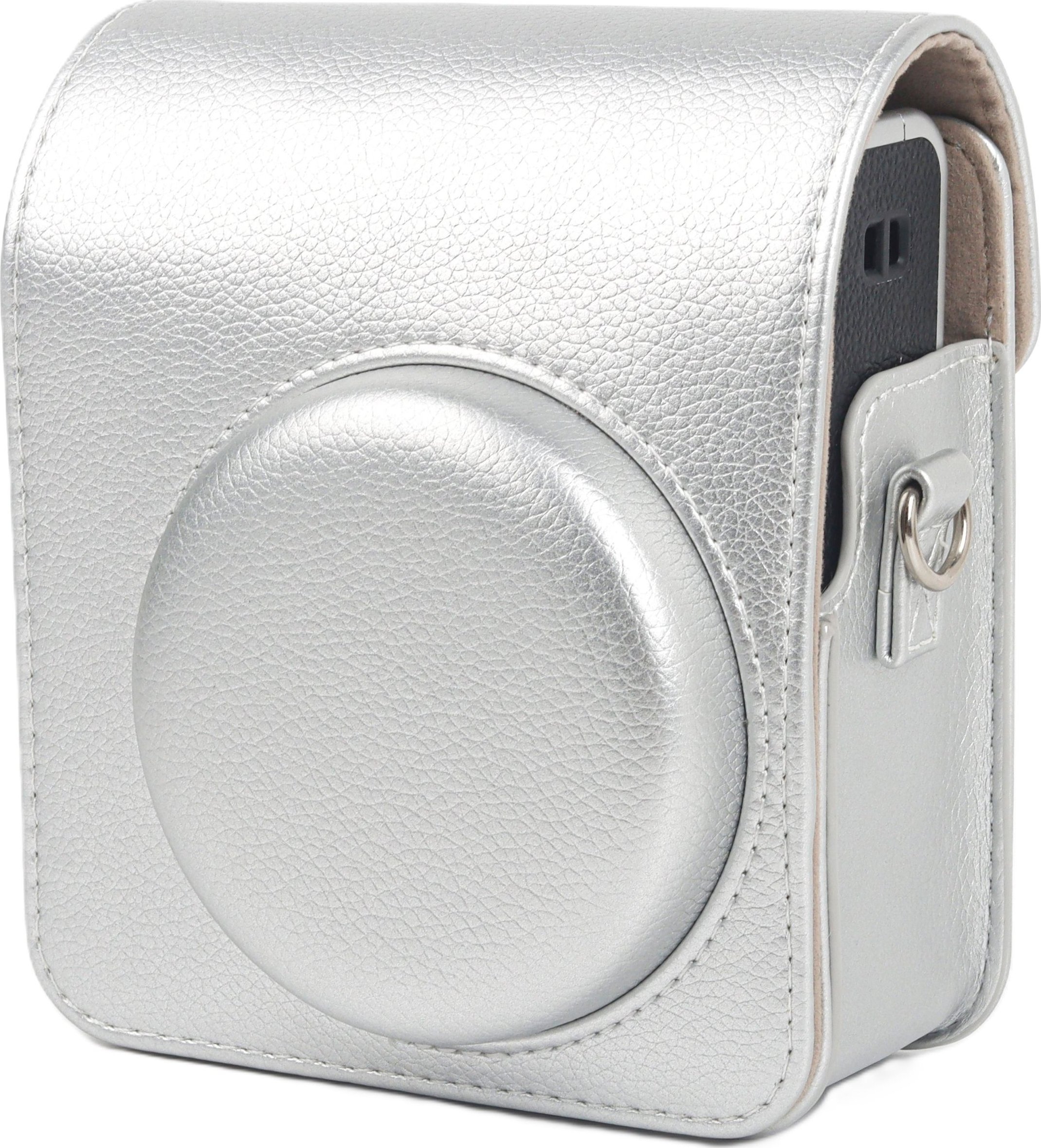 Çantë mbrojtëse Loveinstant për Fujifilm Instax Mini 40, lëkurë ekologjike, argjend