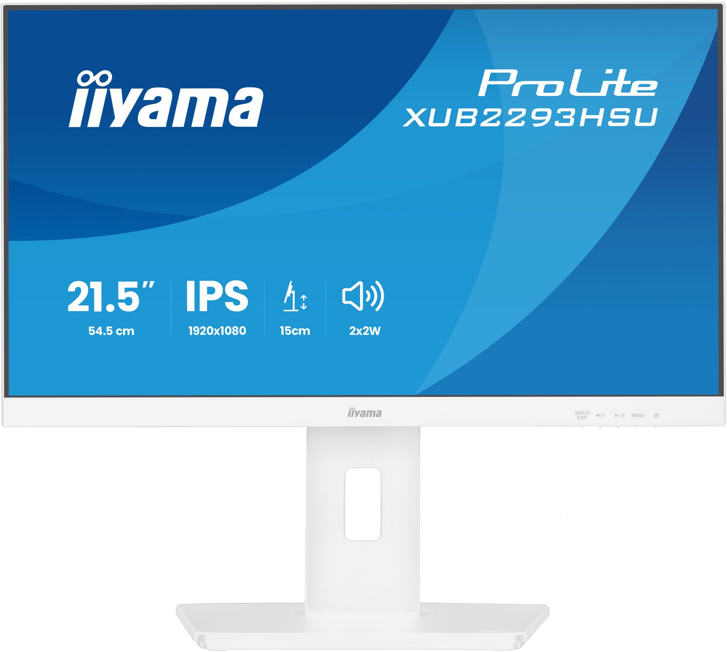 Monitor Iiyama ProLite XUB2293HSU-W7, 21.5", Full HD, i bardhë