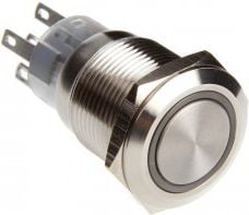 Buton vandalizmi DimasTech Silverline 19 mm, LED portokalli, argjend