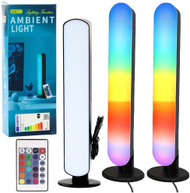 Set llampa tavoline gaming RGB LED, 2 copë, me telekomandë, të zeza