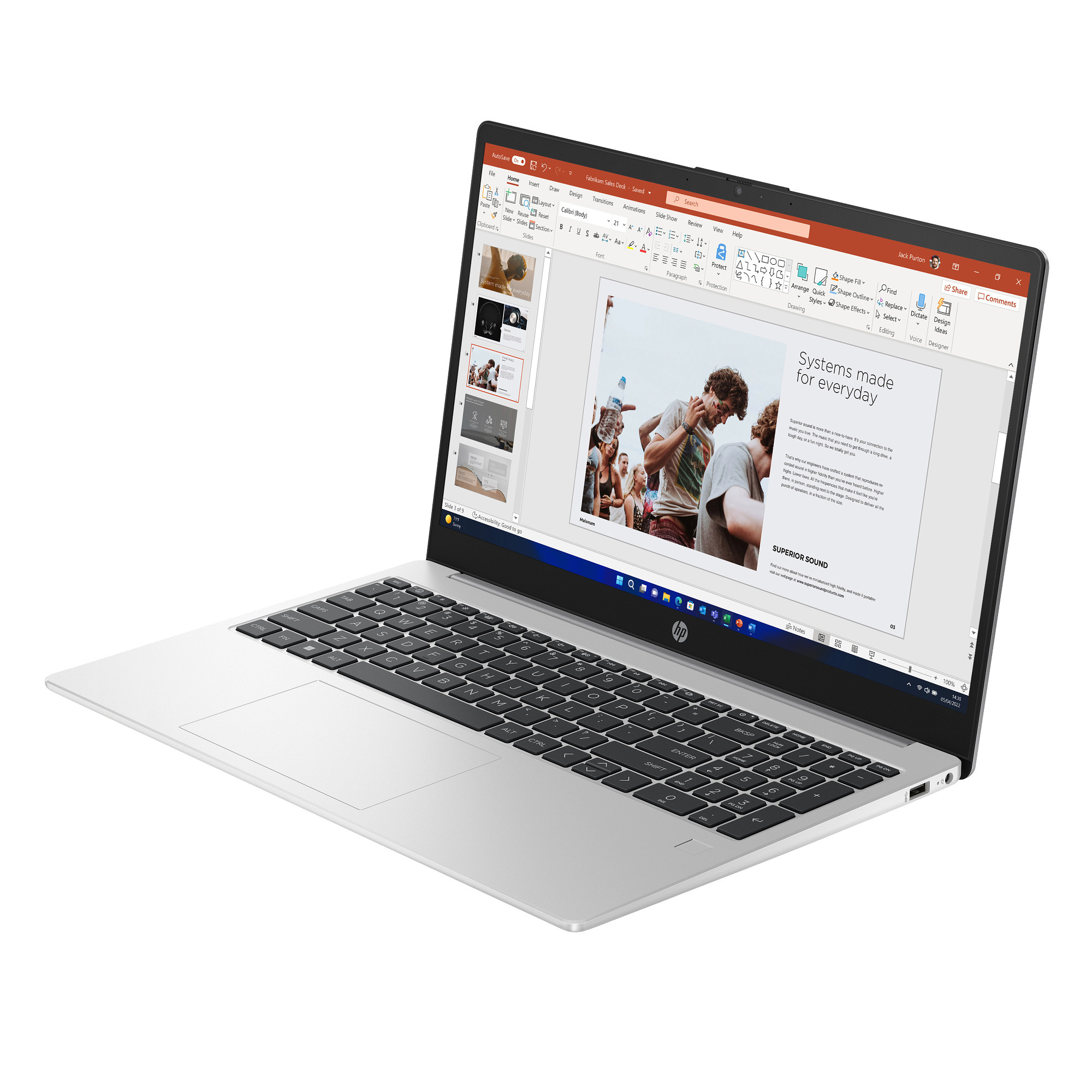 Laptop HP NTB 250R G10 C3-100U, 15.6", Intel Core i3, 2x8GB, 512GB, i argjendtë