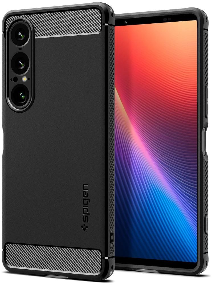 Këllëf telefoni Spigen Rugged Armor për Sony Xperia 1 VII, mbrojtës, i zi matte
