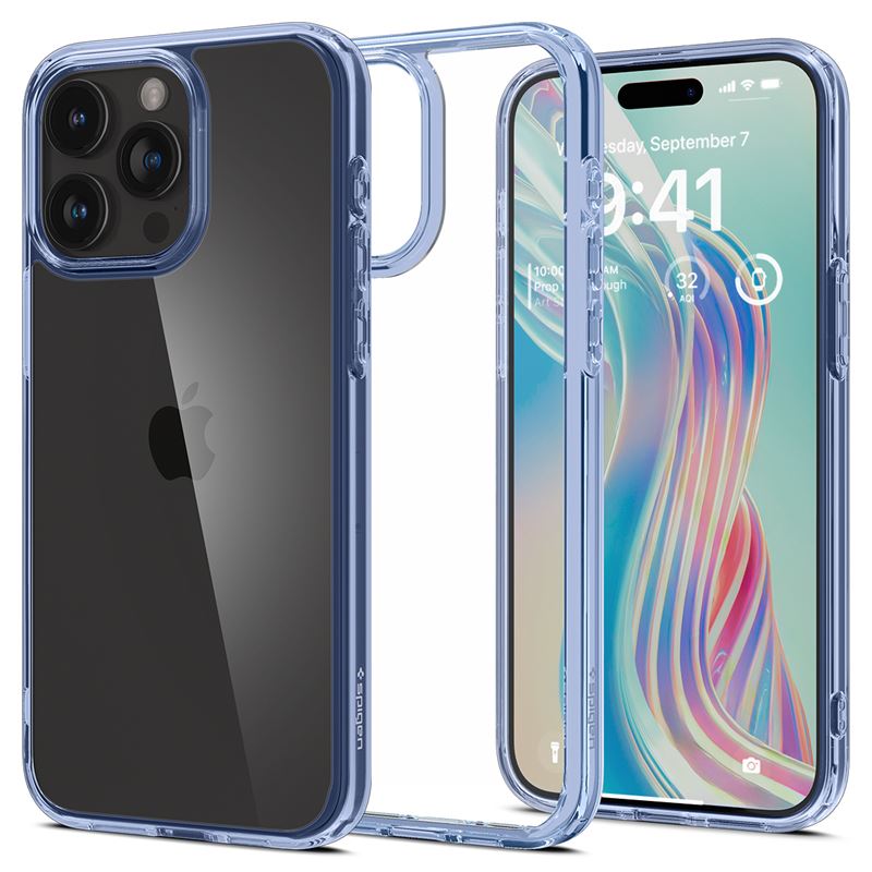 Mbështjellëse për iPhone 15 Pro Spigen Ultra Hybrid, e kaltër