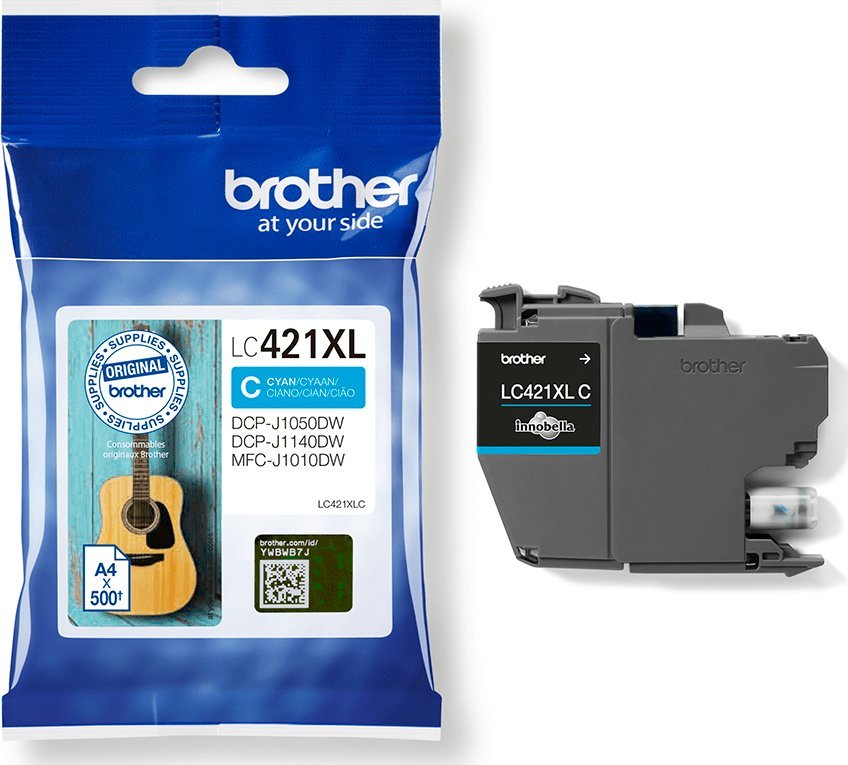 Кертриџ со боја Brother LC-421XLBK, XL, за DCP-J1050DW DCP-J1140DW MFC-J1010DW, црна