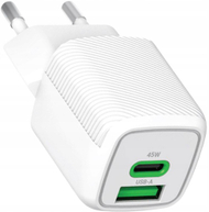 Karikues rrjeti LTC PD, 45W, USB-C PD dhe USB-A QC 3.0, i bardhë