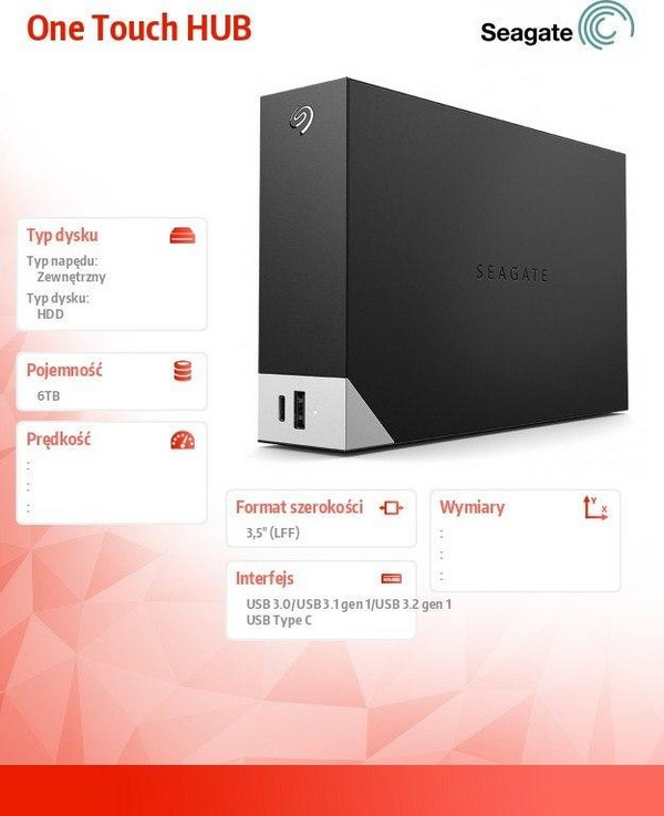 Disk i jashtëm HDD Seagate One Touch Hub 6TB 