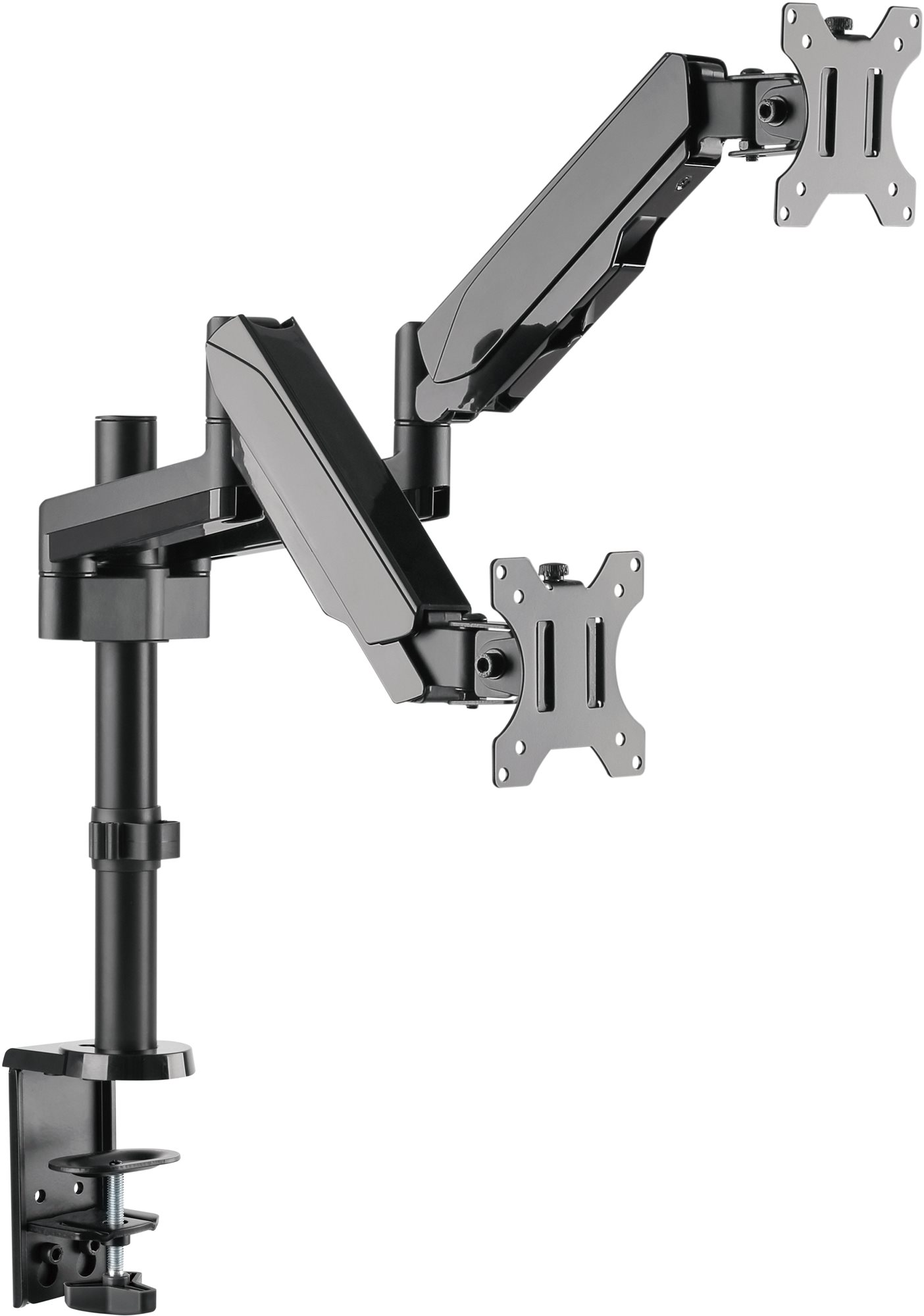 Krah ergonomik për monitor AlzaErgo Arm D05B Tube, për 2 monitorë deri 32", i zi