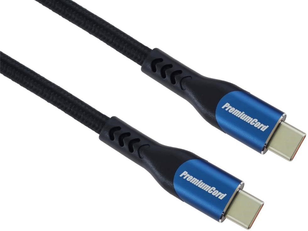 Kabllo USB C PremiumCord USB 3.2, 100W 5A, 3m, me mbështjellës tekstili