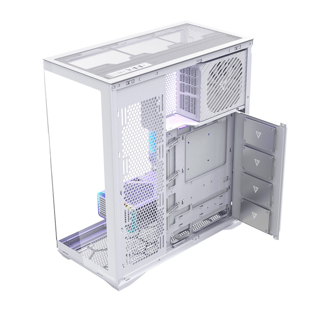 Kullë PC Modecom Volcano SPACE XL Full Tower, ATX E ATX, pa ventilatorë, e bardhë