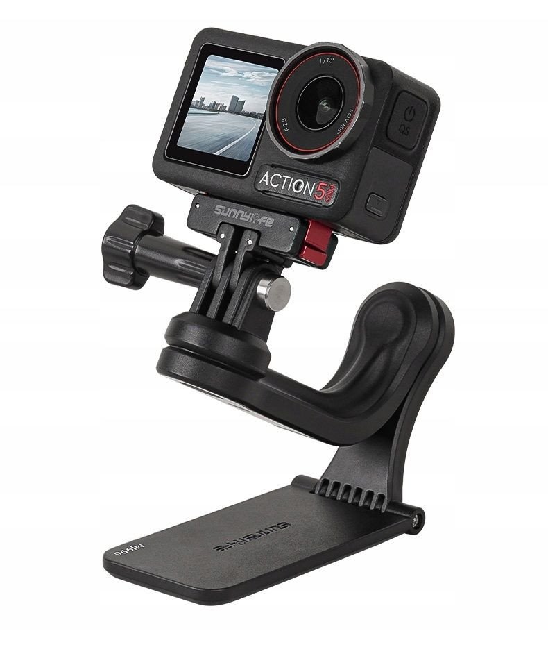 Mbajtëse magnetike për kamera sportive SUNNYLIFE MJ996, metalike, rrotullim 360°, e zezë