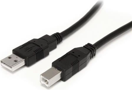 Kabllo USB StarTech USB2HAB30AC, USB A në USB B, 10 m, e zezë
