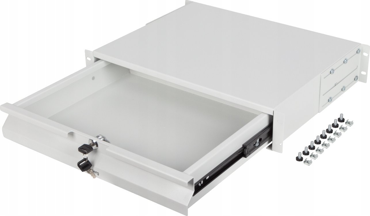 Фиока-рафт за кабинет рек Ланберг 19", 2U, 483x360mm, 90kg, сива