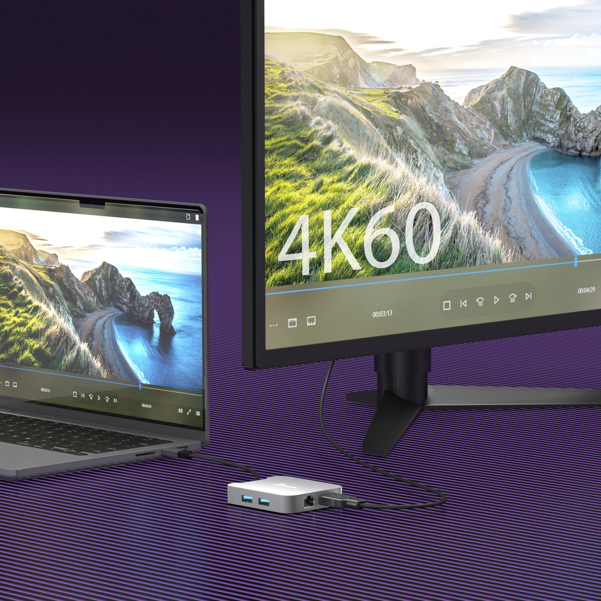 Adapter udhëtimi USB C J5create JCD3191, 4K 60Hz, Power Delivery 140W, i zi