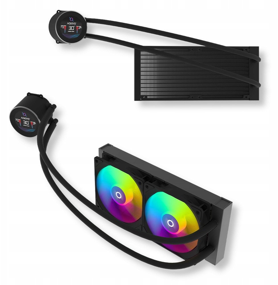 Ftohës ujor për procesor AQIRYS Hydra 240 AIO, radiator 240mm, ARGB, i zi