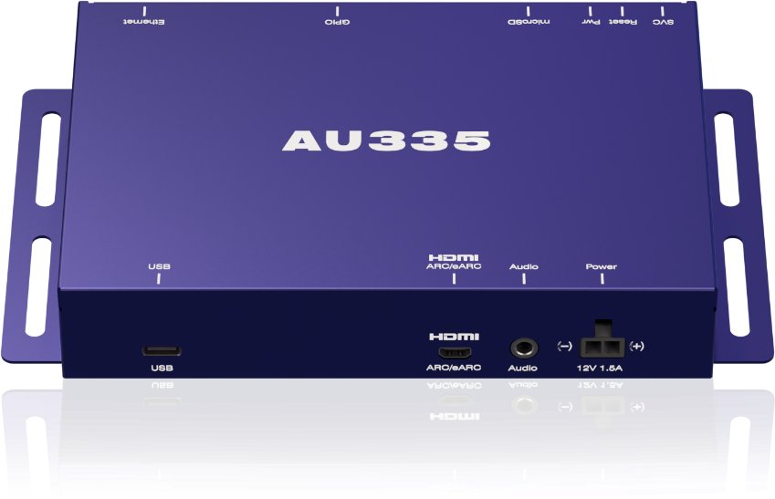 Media player digjital BrightSign AU335, audio profesional, mbështetje Dolby Atmos, blu