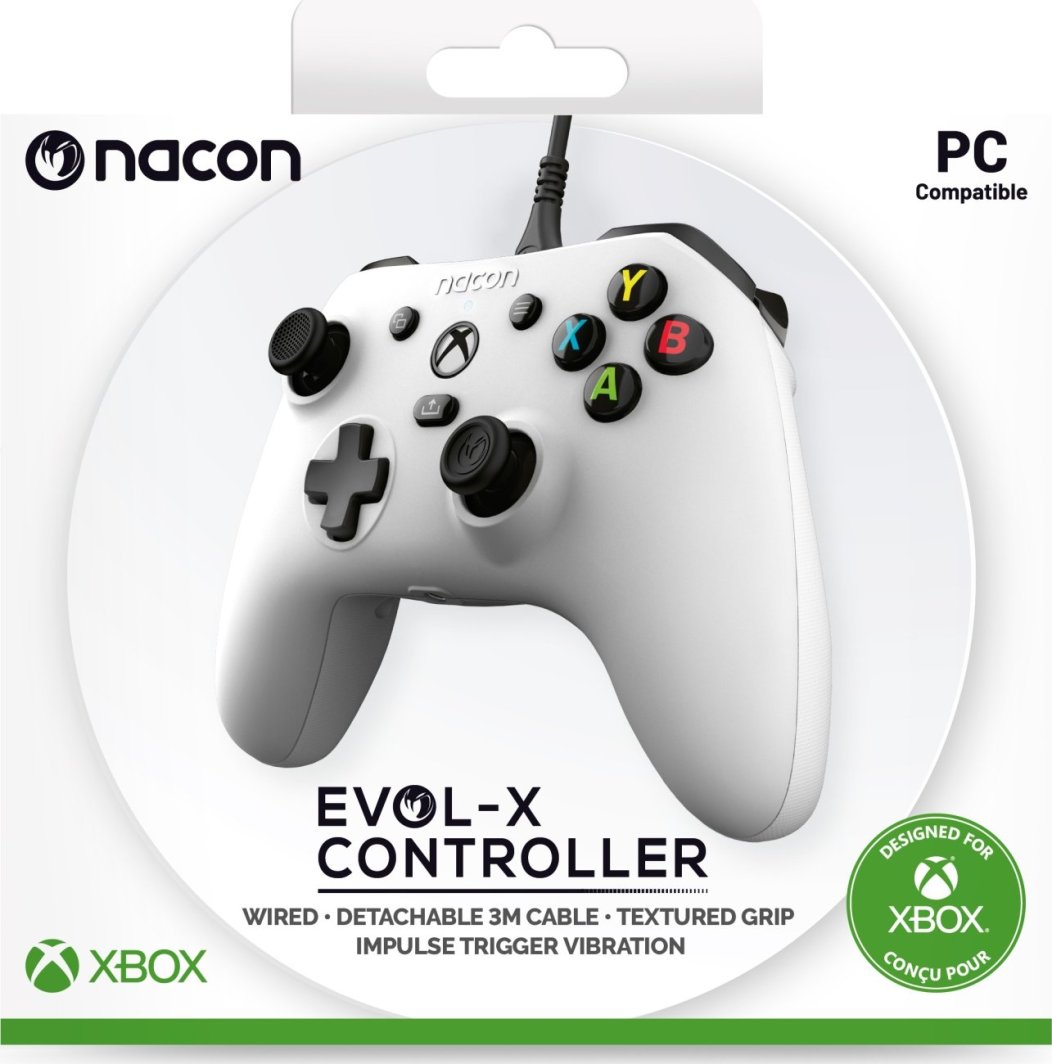 Kontroller Nacon XS EVOL-X, me kabllo, i bardhë