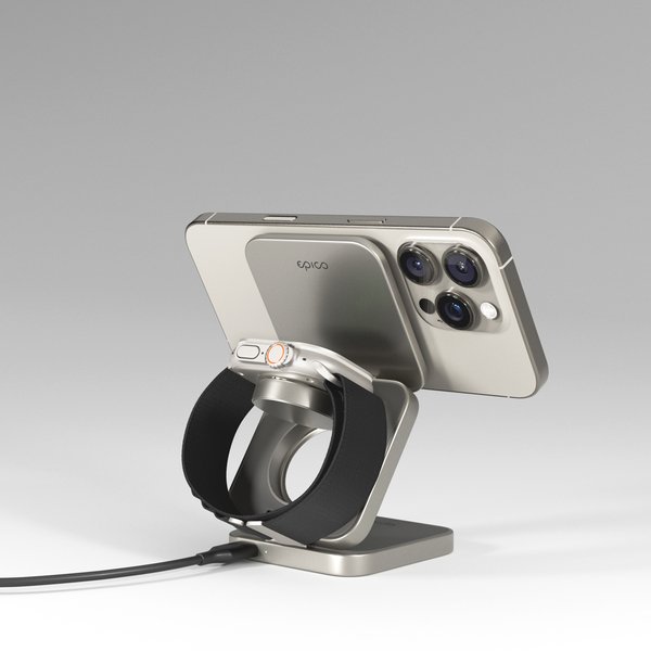 Mbajtës karikues Epico UltraBase Qi2 3në1 Fold Alu Mag+ Wireless EF55