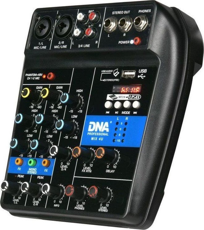 Mixer audio DNA MIX 4U, 4 kanale, Bluetooth USB, i zi