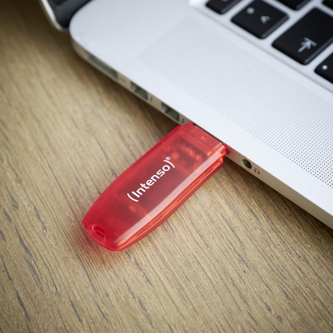 USB Intenso Rainbow Line, 128GB, USB 2.0, e kuqe