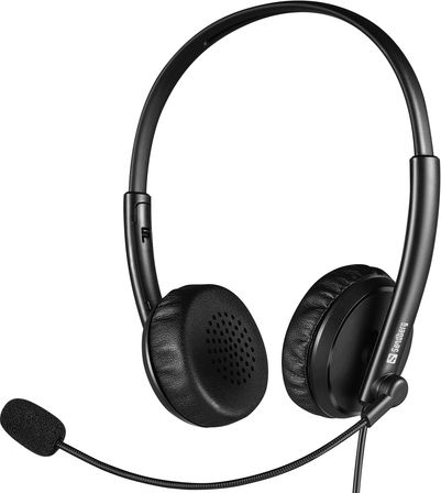 Kufje Sandberg 2in1 Office Headset 126-21, Jack dhe USB, me mikrofon, të zeza