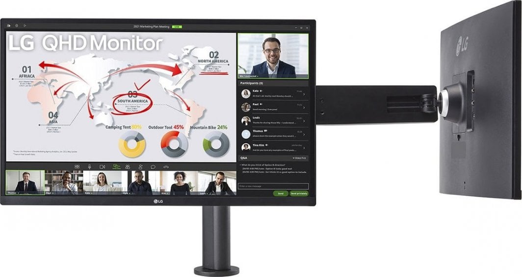 Monitor LG Dual 27QP88DP-BS Ergo, 27", WQHD, i zi