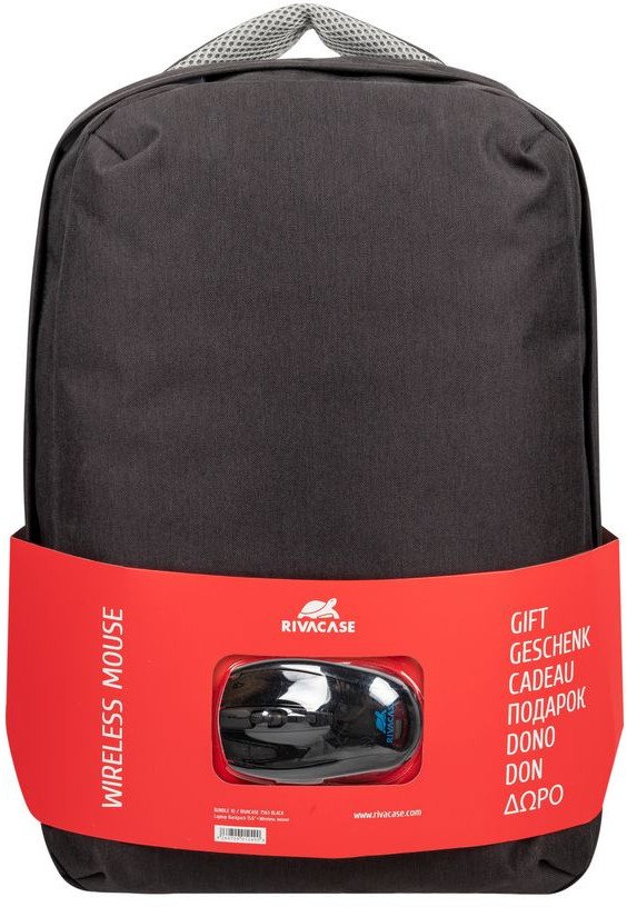 Çantë shpine për laptop Rivacase 7563BKMOUSE, 15.6", material i qëndrueshëm, e zezë