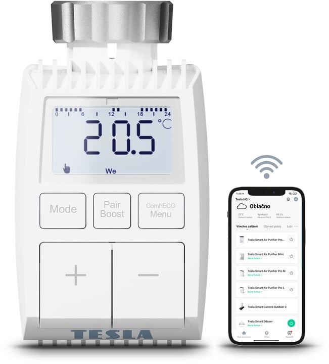 Kokë termostatike wireless Tesla Smart TV100