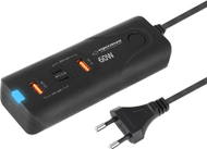 Полнач за ѕид Esperanza EZC109, 60W, 4 излези USB A USB C, црн