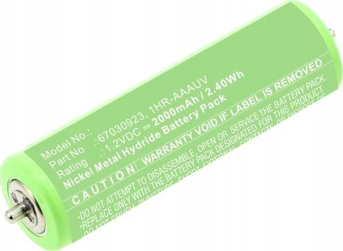 Bateri zëvendësuese për makinë qethëse Panasonic Braun, 2000mAh, NiMH, e gjelbër