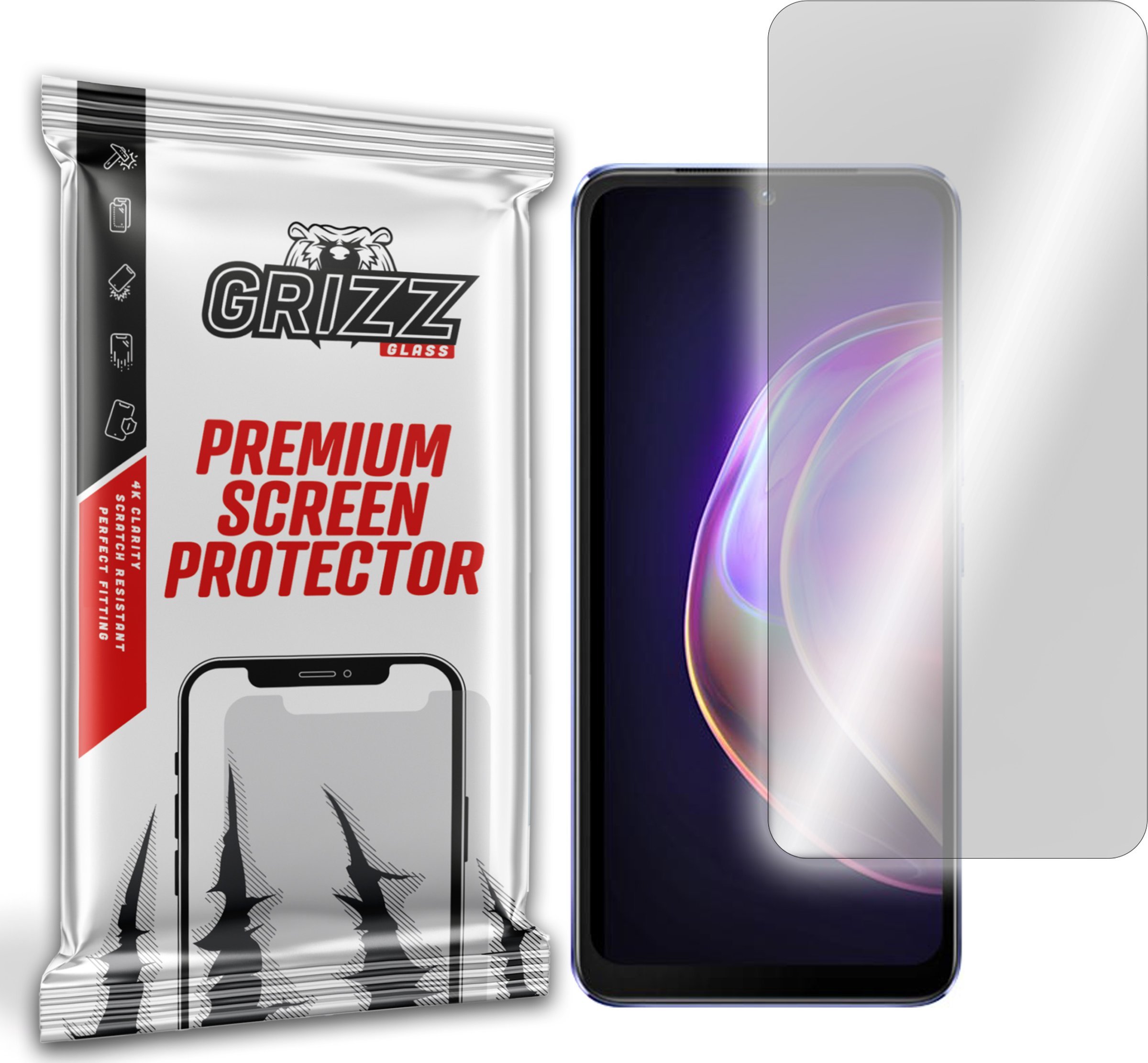 Mbrojtës ekrani GrizzGlass Hybrid Glass, për Vivo V21s, transparent